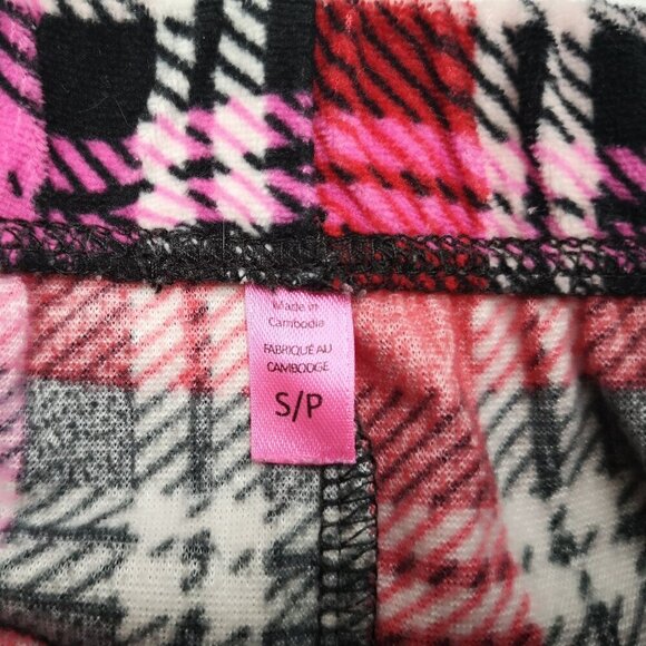 Betsey Johnson Ladies Size Small Black, White, Red, & Pink Plaid 2 Piece PJ Set - Picture 6 of 14